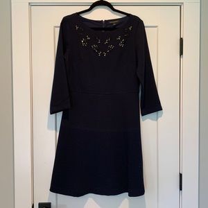 Banana Republic Navy Jeweled A Line Dress Size 10